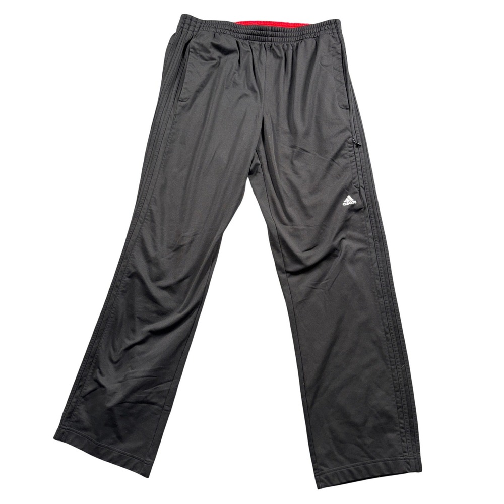 Adidas Y2K Track Pants Mens XL‎ Black 3 Stripe Zip Pocket Athleisure Streetwear
